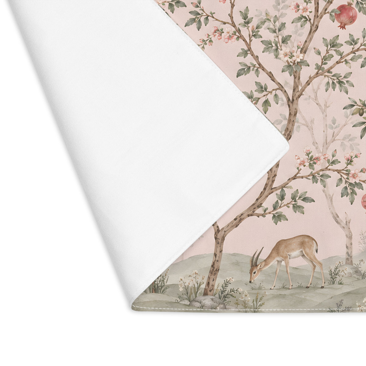 Challah Cover | Pink Chinoiserie Gazelle & Pomegranate | Shabbat Table Decor | Modern Judaica Gift