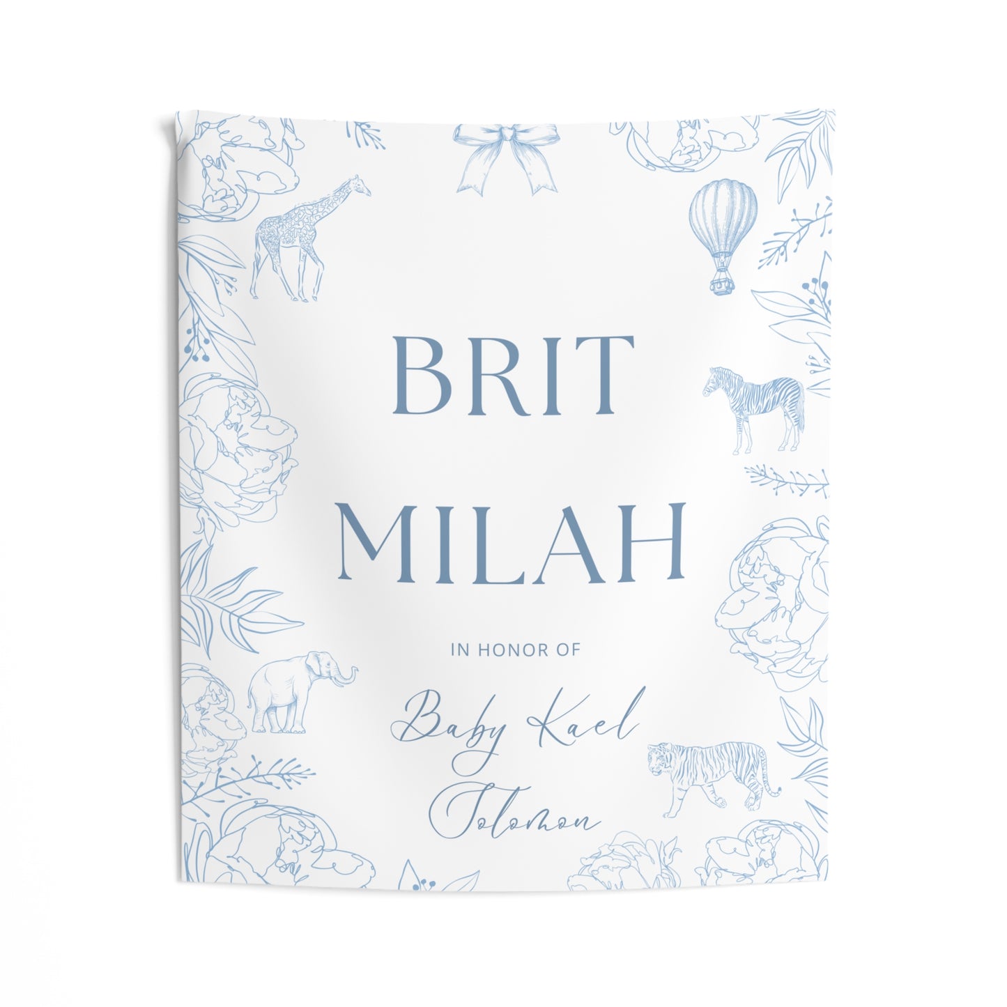 Custom Brit Milah Banner Tapestry