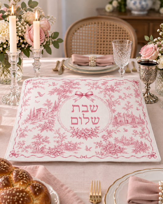 Pink Jerusalem Challah Cover
