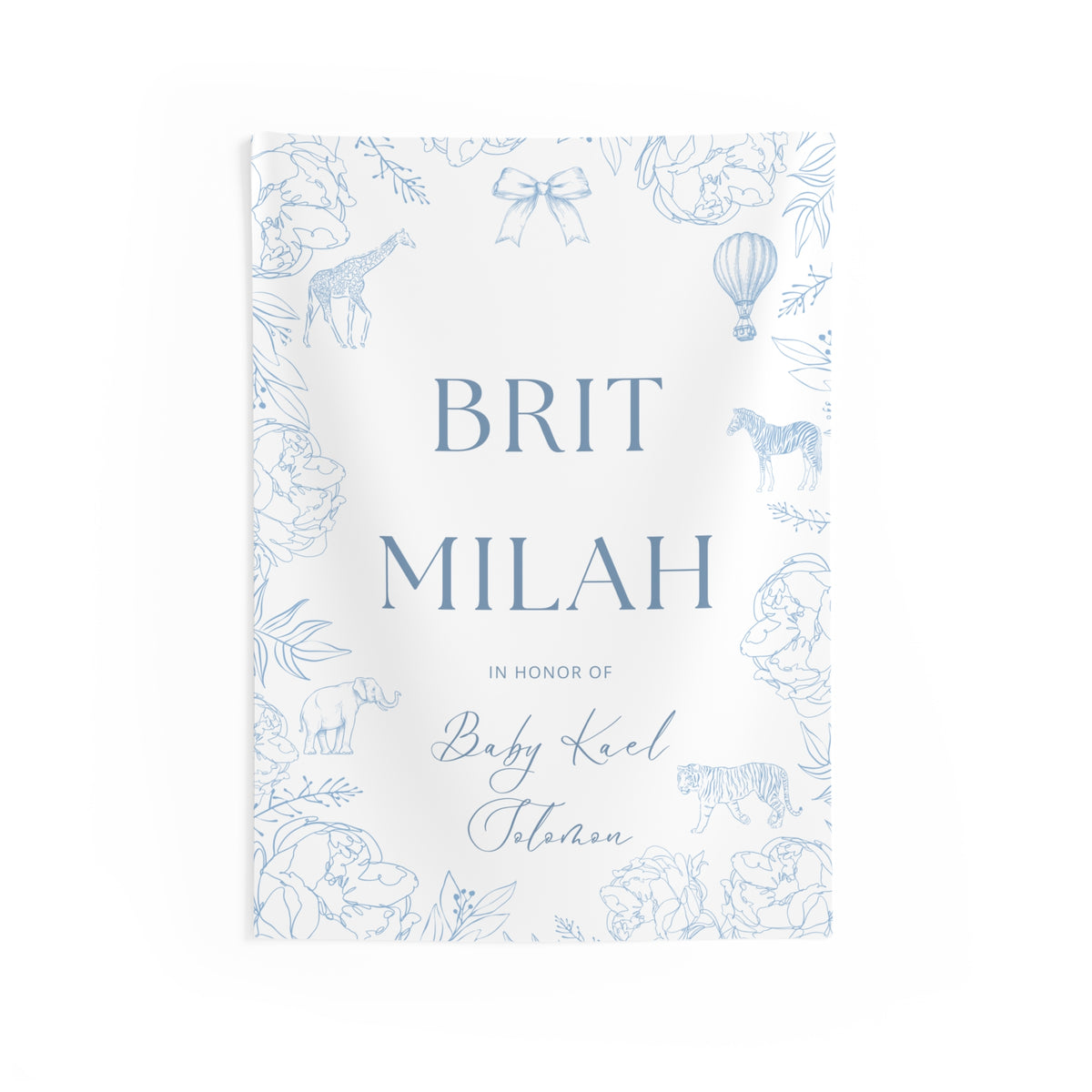 Custom Brit Milah Banner Tapestry