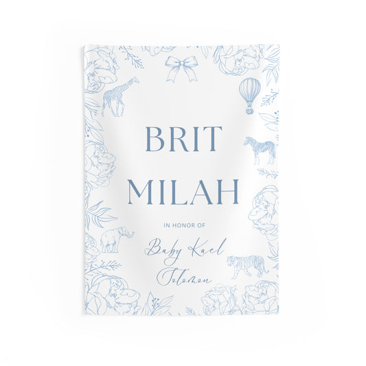 Custom Brit Milah Banner Tapestry