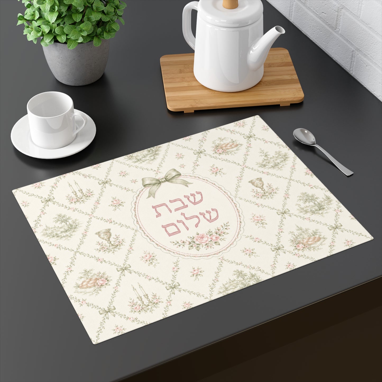 Green Floral Challah Cover