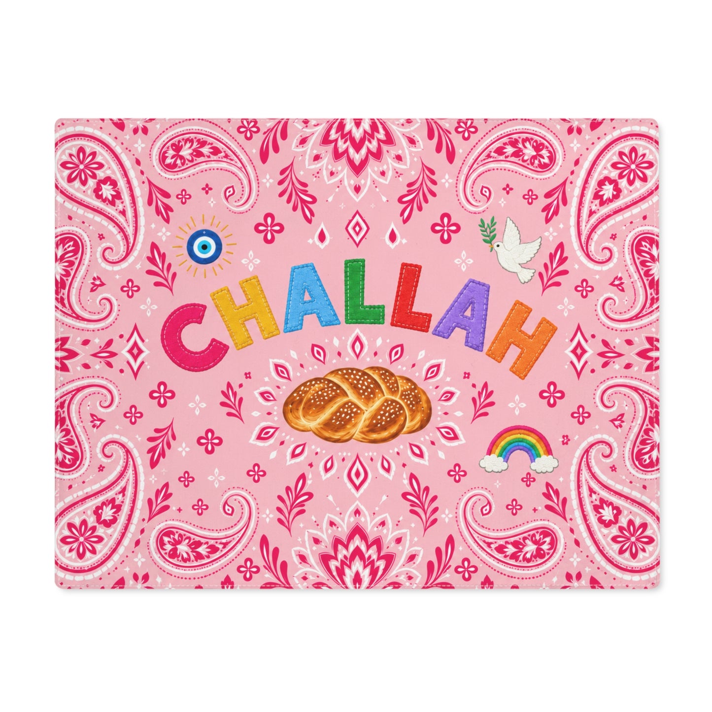 Bandana Paisley Challah Cover — Pink