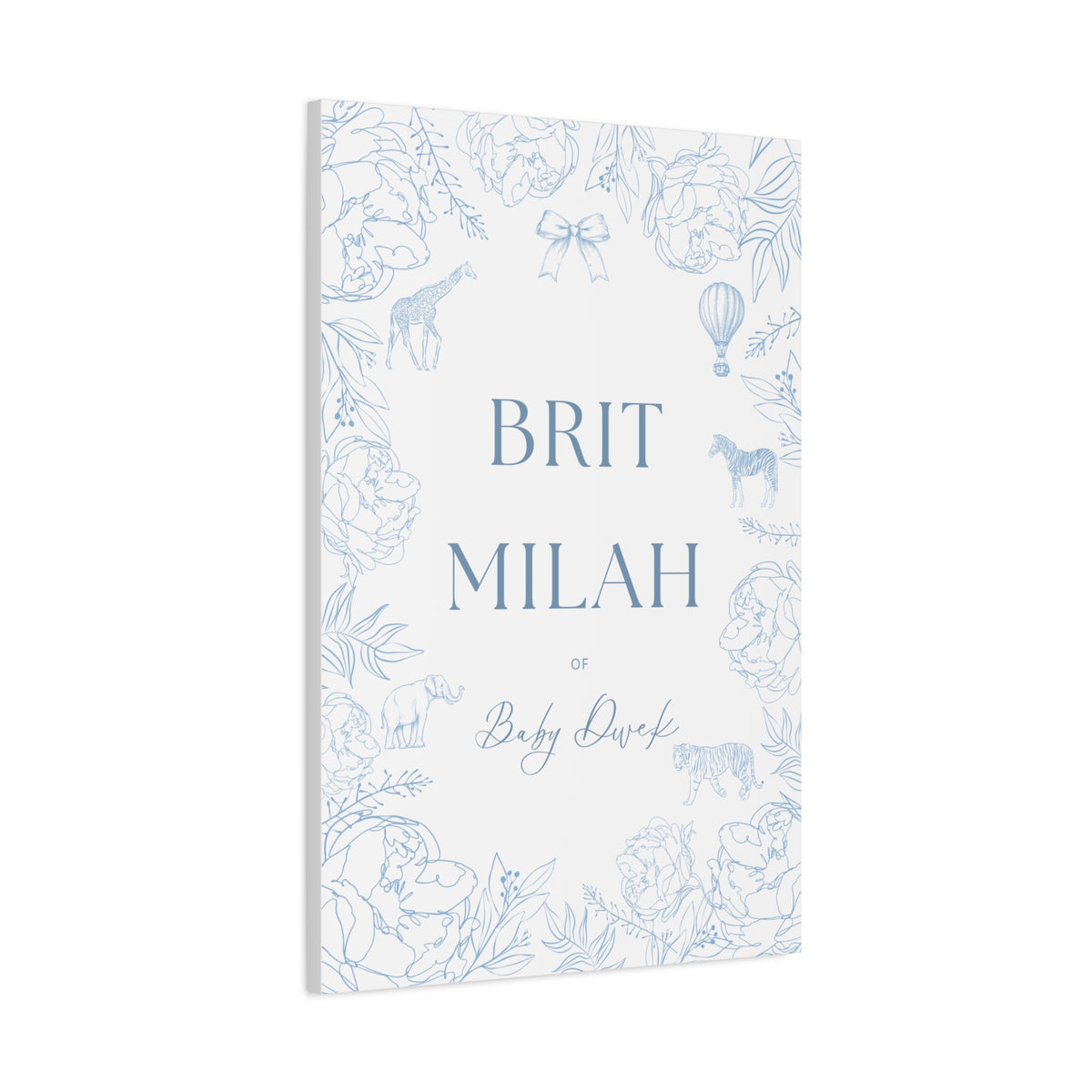 Custom Brit Milah Welcome Sign — Toile Animal