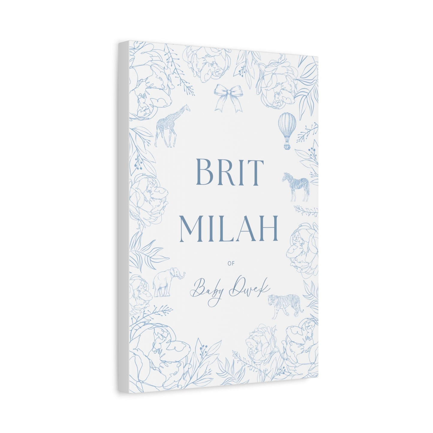 Custom Brit Milah Welcome Sign — Toile Animal