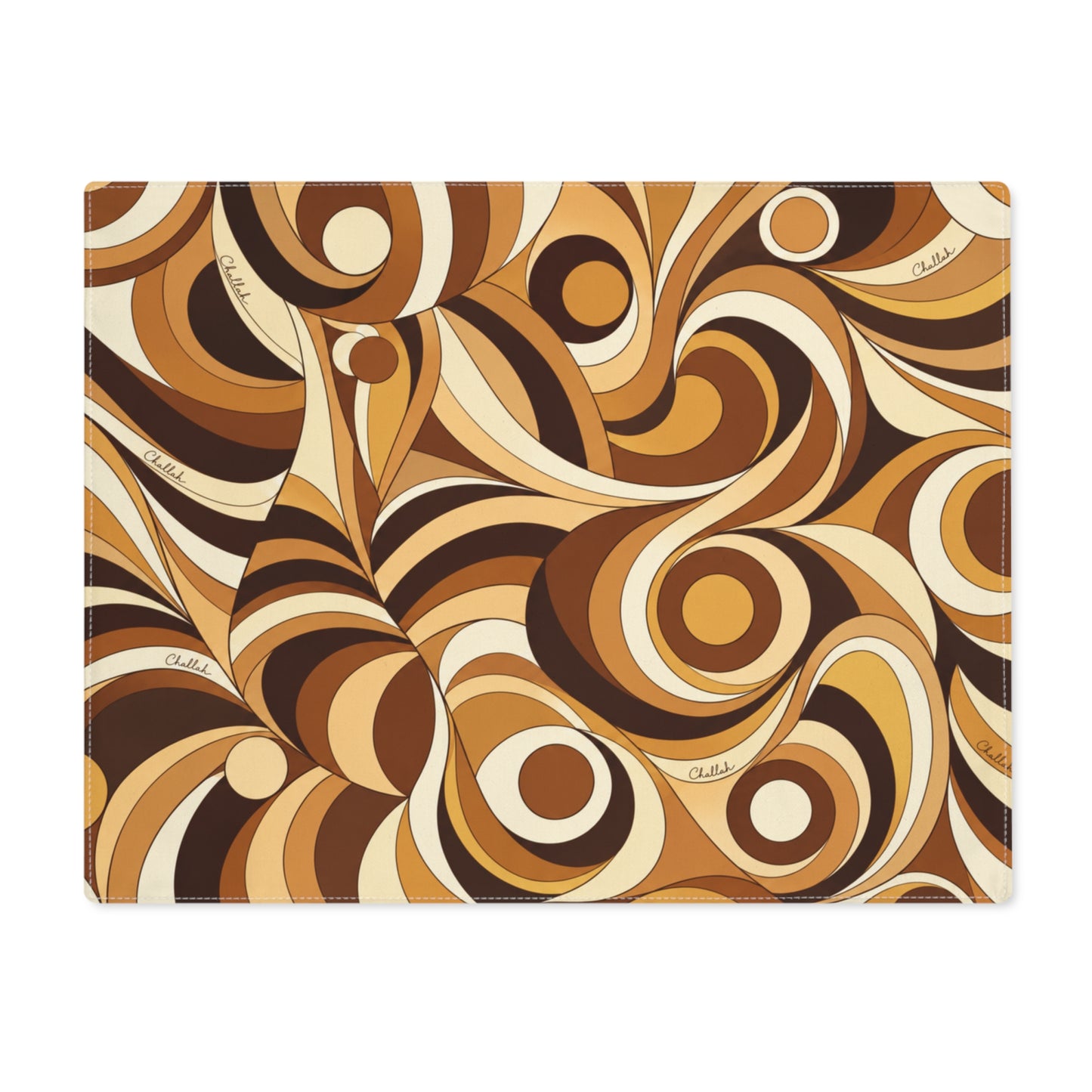 Mod Swirl Challah Cover - Brown