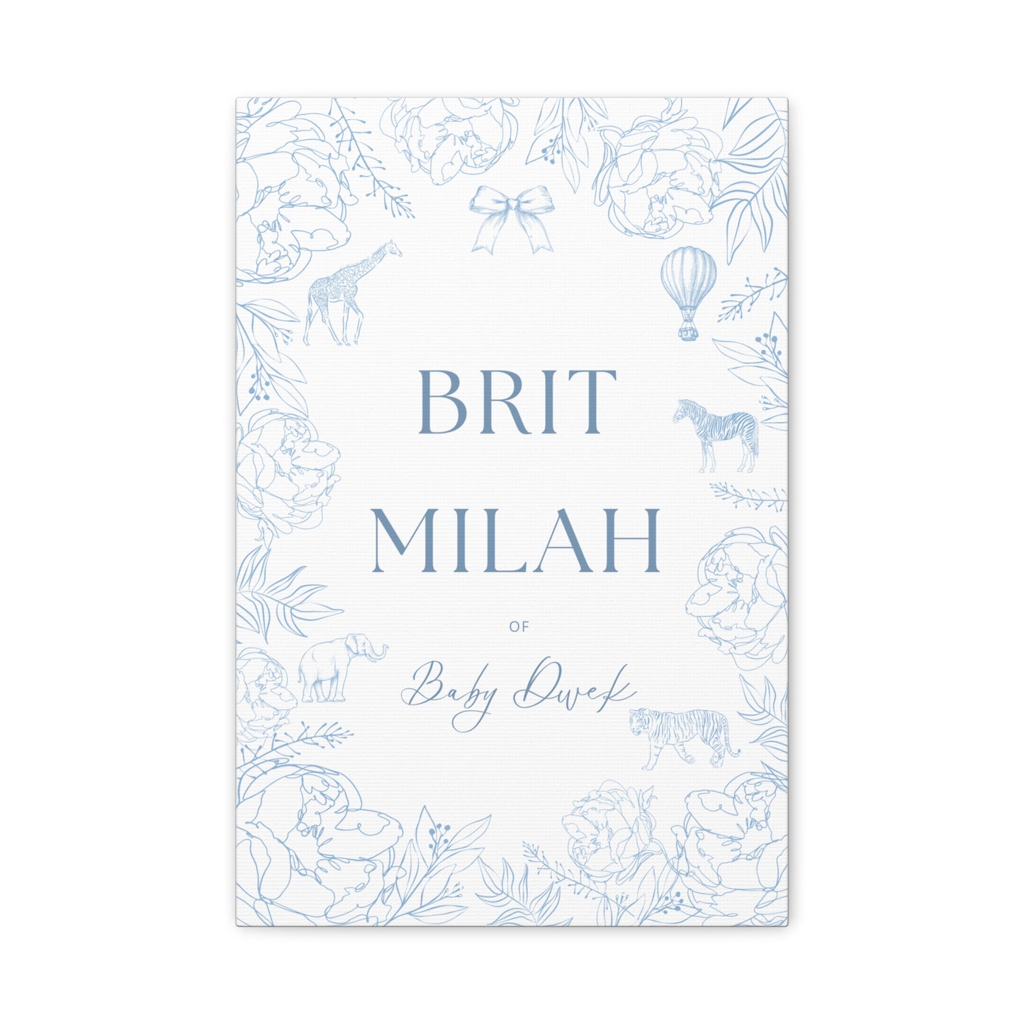 Custom Brit Milah Welcome Sign — Toile Animal