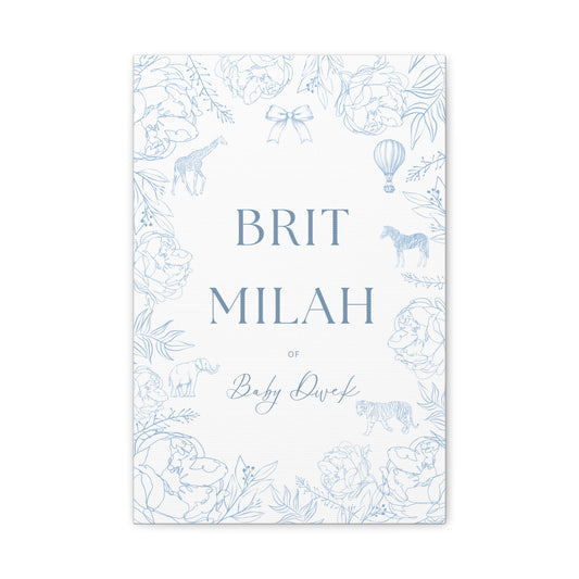 Custom Brit Milah Welcome Sign — Toile Animal