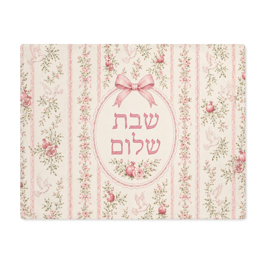 Pink Floral Dove Challah Cover