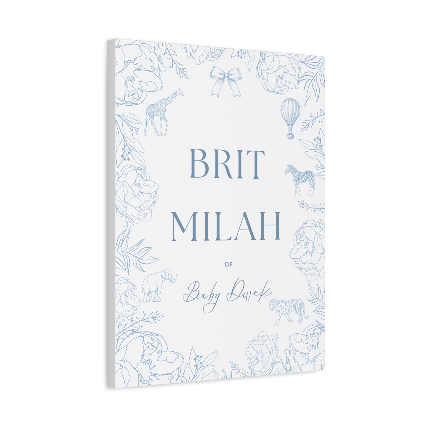 Custom Brit Milah Welcome Sign — Toile Animal