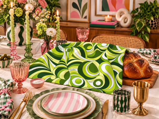 Mod Swirl Challah Cover - Green